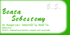 beata sebesteny business card